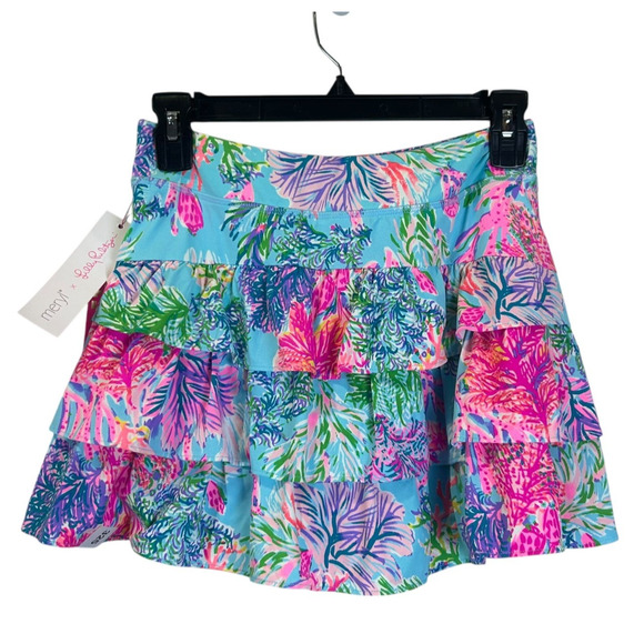 Lilly Pulitzer Cascadia Skort Celestial Blue Cay to My Heart Women's XS NWT - Picture 2 of 4